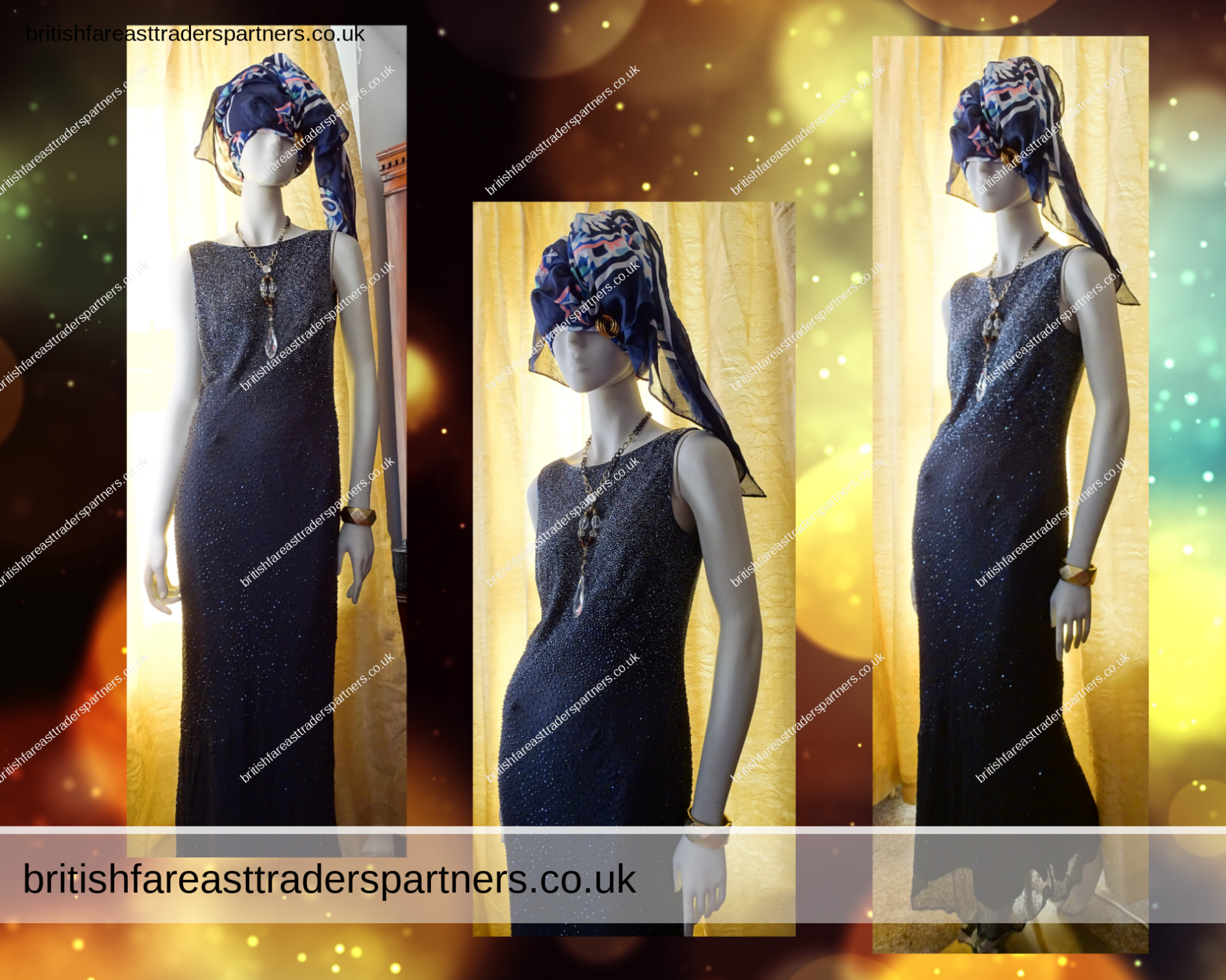Ladies Monsoon Evening Dress UK 10 BLACK Sequin Bead 20s Art Deco Gatsby Party Formal Gala Events