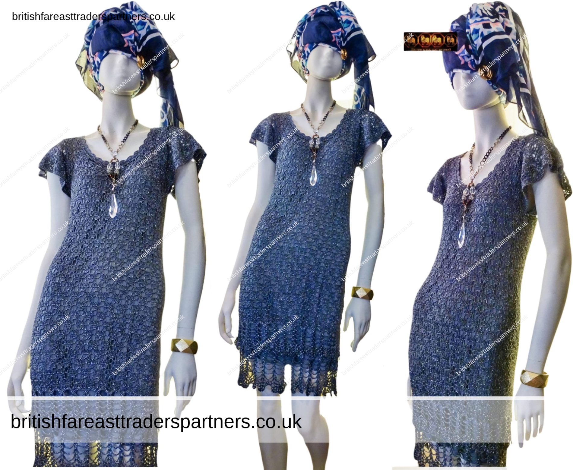 Grey OASIS Belle 1920s Gatsby Flapper Downton Deco Crochet Silver Threading PARTY BALL COCKTAIL Dress  UK Small