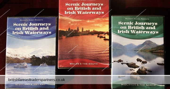 READERS DIGEST 2009 Scenic Journeys on British and Irish Waterways SCOTLAND & IRELAND MIDLANDS & THE NORTH WALES & THE SOUTH Lot of 3 DVDs COLLECTABLE TRAVEL  HISTORY TOPOGRAPHY