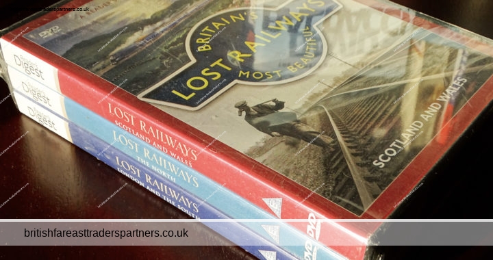 READER’S DIGEST 2010 BRITAIN’S Most Beautiful LOST RAILWAYS New & Sealed 3 DVDs COLLECTABLE NOSTALGIA HERITAGE / HISTORY RAILWAYANA