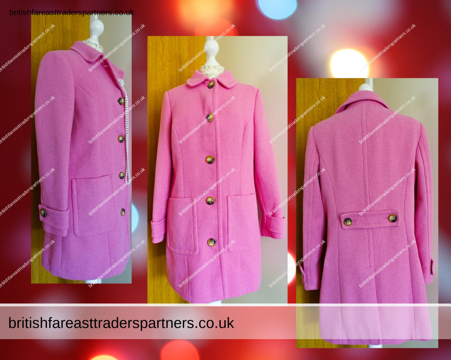 Pretty Tailored M&S Per Una  Ladies Women’s PINK CLOUD  Wool blend  AUTUMN WINTER Coat  UK 14 / EUR 42 VGC HTF