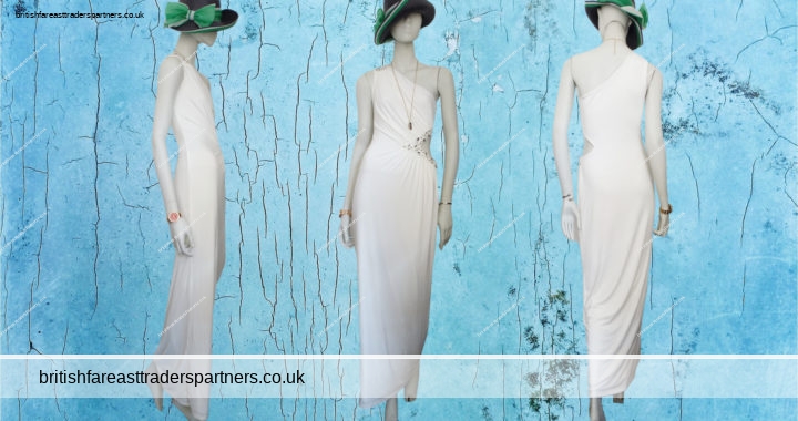 JANE NORMAN DIAMANTE CUTOUT GOWN CREAM PROM BRIDESMAID DRESS UK 10 EUR 36