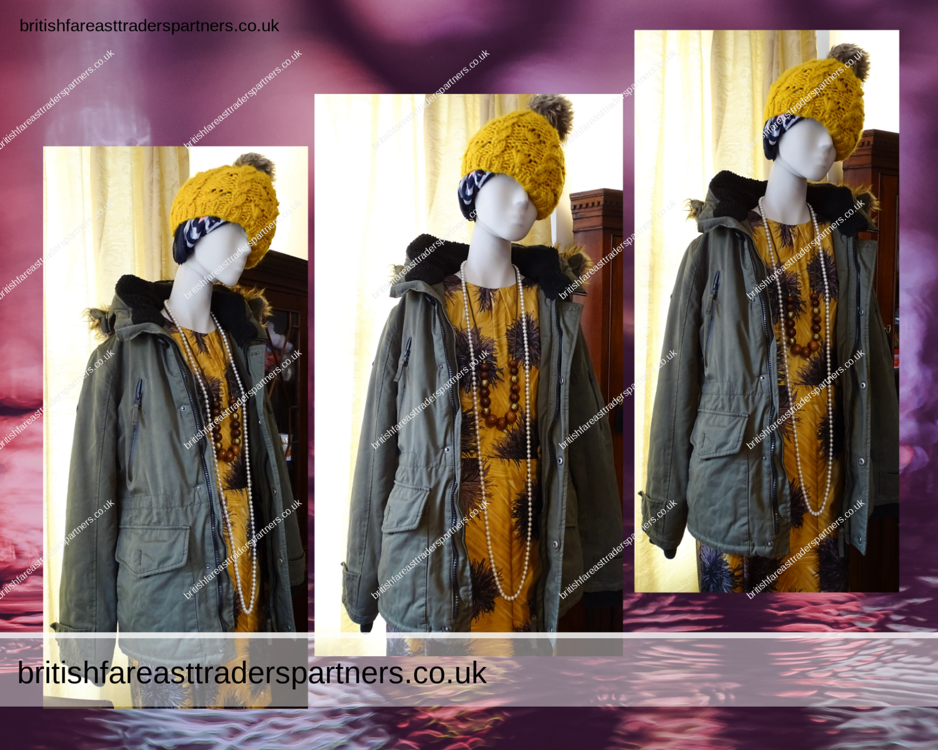 NEXT Women’s Ladies’ Faux Fur Trim Hood Khaki Green Coat Winter Jacket Small VGC