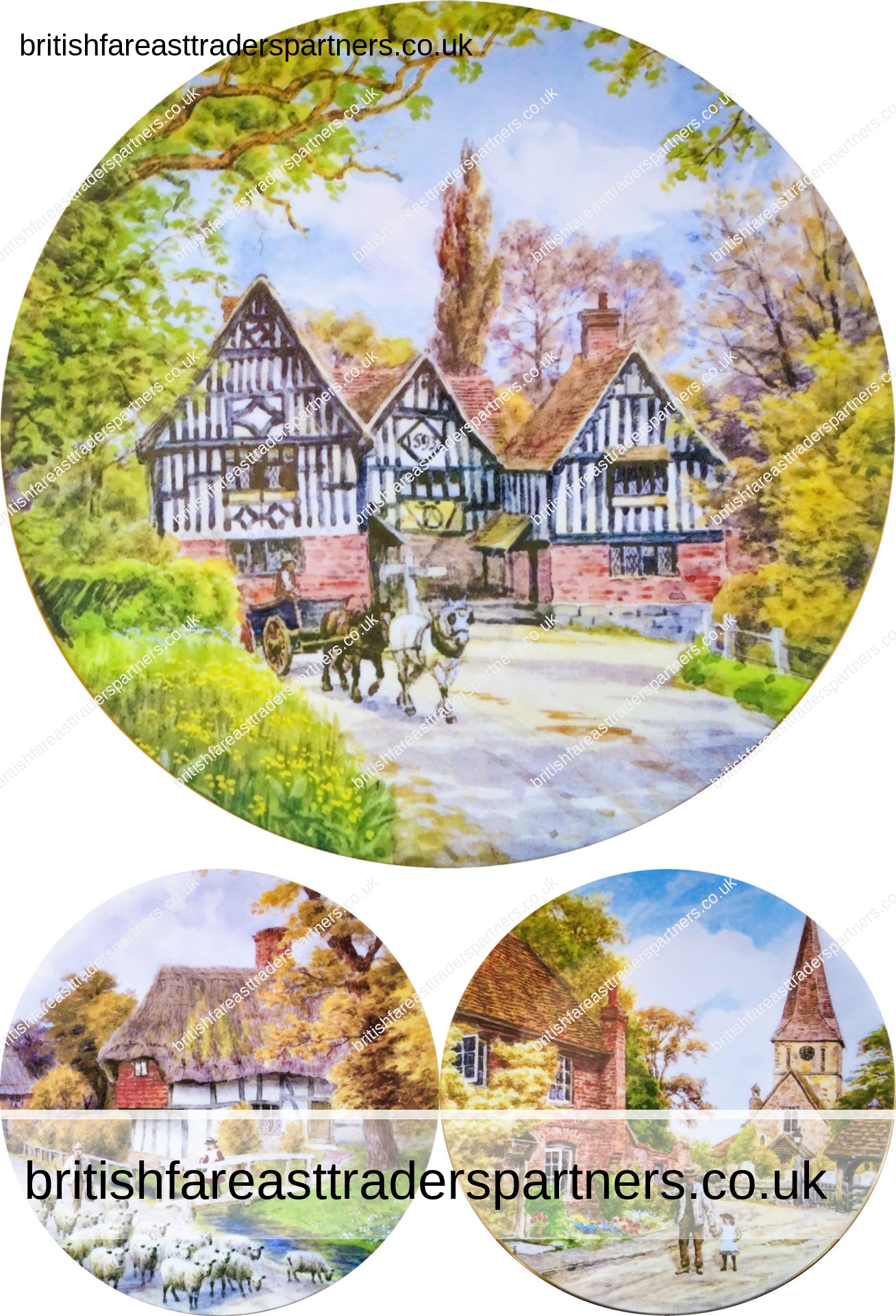 LOT OF 3 Royal Worcester  COLLECTOR’S Plate  ‘Quinton’s Victorian Villages  Created Exclusively by SPINK Limited Edition Fine Bone China Royal Worcester DECORATIVE | ORNAMENTAL