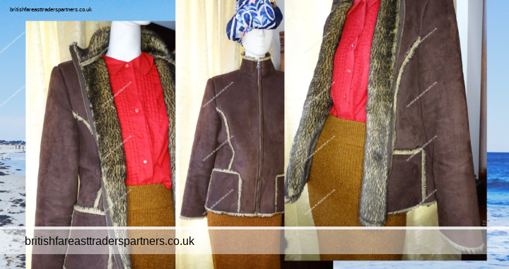 Ladies’ GEORGE Suede Style 100% Polyester Lined CHOCOLATE Colour OUTDOORS JACKET UK 16 / EUR 44