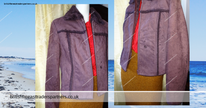 Mango MNG Real Genuine 100% Pig Leather Suede Style 100% Acetate Lined Cocoa Colour OUTDOORS JACKET UK XL / E XL /F XL / D XL / USA L / MEX EG