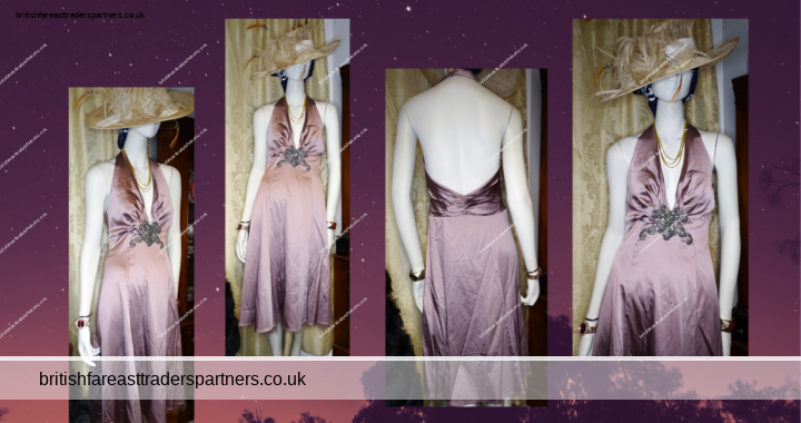 SPOTLIGHT By WAREHOUSE Wine / Grapes Colour Satin Halter Neck Party Cocktail  GALA / FORMAL / RACES/ OCCASION Dress UK 12
