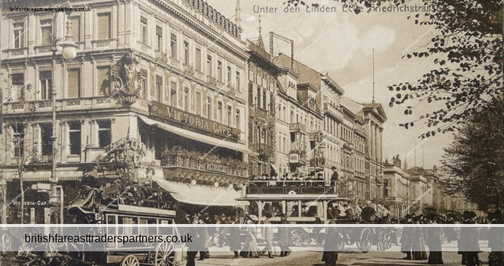 ANTIQUE Early 20th Century VICTORIA CAFE Friedrichstrass Berlin GERMANY Used POSTCARD HISTORY | SOCIAL HISTORY | HERITAGE | TOPOGRAPHY | FASHION |  HIGHLY COLLECTABLE