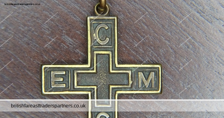VINTAGE CEMS “All In One” Church Of England Men’s Society Medal Pendant BRONZE Cross
