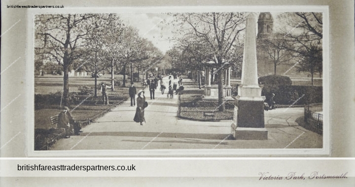 ANTIQUE 1915 Victoria Park PORTSMOUTH Hampshire ENGLAND J Welch & Sons Photographic Publishers Topographical POSTCARD RPPC