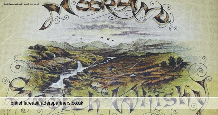 VINTAGE MOORLAND Scotch Whisky Collectable TRADING / ADVERTISING GOLD Accented Lettering Card