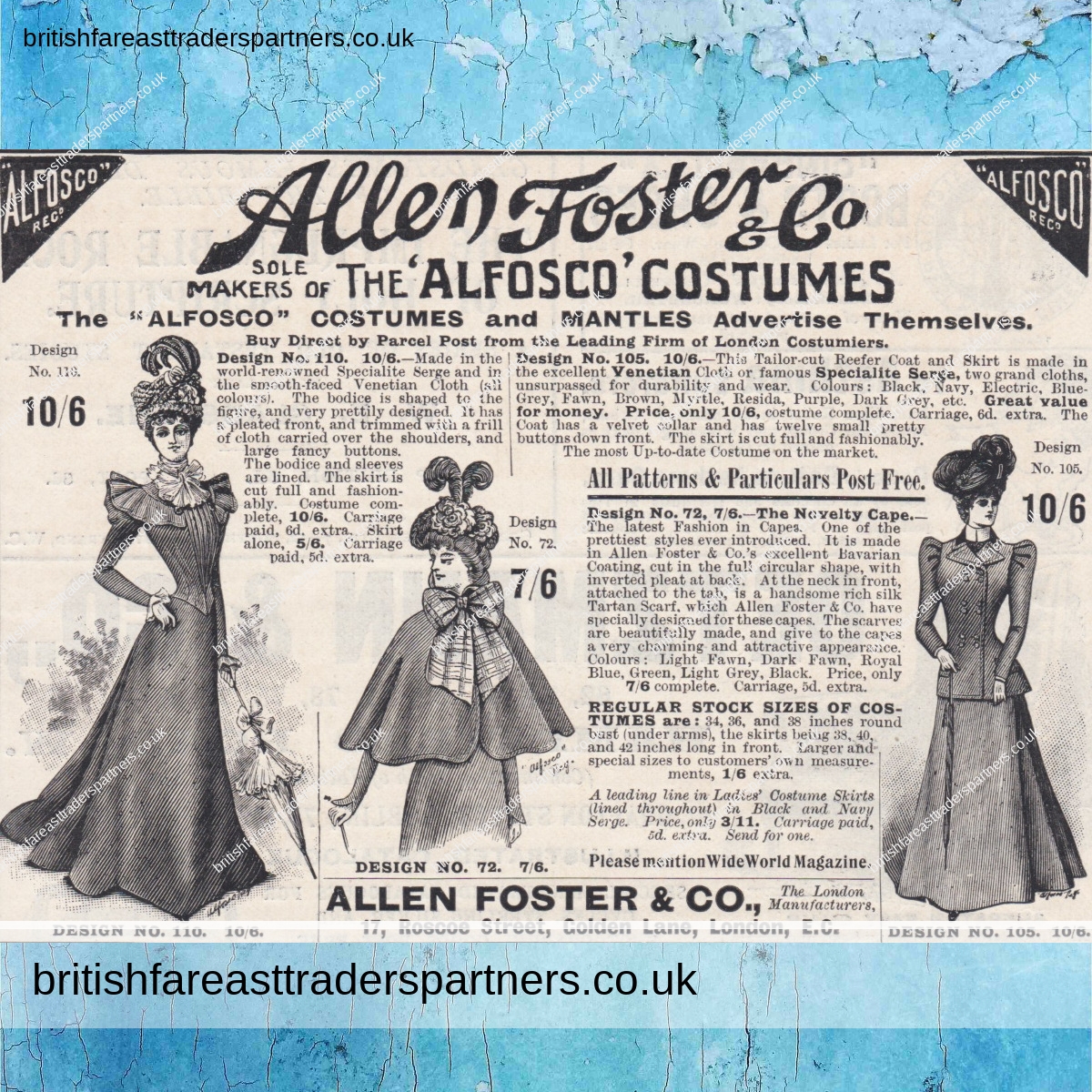 ANTIQUE 1900s PRINT ADVERTISING FROM THE WIDE WORLD MAGAZINE LONDON “ALLEN FOSTER & CO” VINTAGE & ANTIQUES | COLLECTABLES | FASHION | ADVERTISING COLLECTABLES |  PAPER & EPHEMERA | BRITISH FASHION HERITAGE | LIFESTYLE & CULTURE