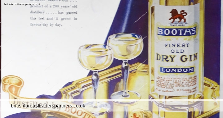 VINTAGE 11th MAY 1935 BOOTH’S FINEST OLD DRY GIN LONDON: Distilled by BOOTH’S Mellowed by TIME BOOTH’S DISTILLERIES LTD. 83-5 TURNMILL STREET, LONDON, E.C. COLLECTABLE Spirits / Distillery GIN / LIFETSYLE / EPHEMERA / ADVERTISEMENT