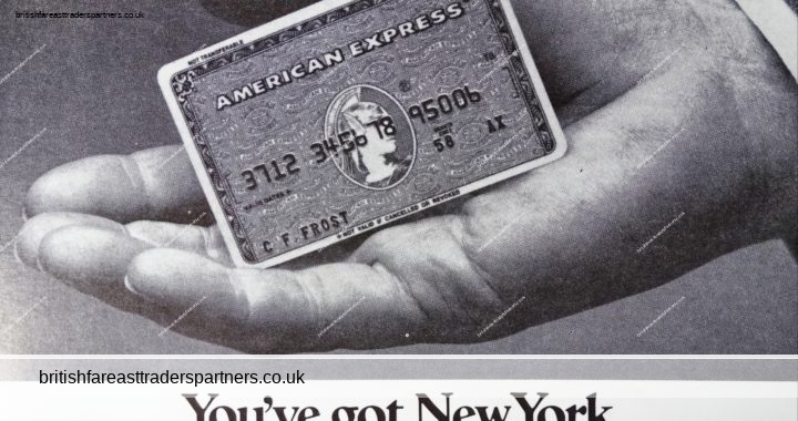 VINTAGE 1980s AMERICAN EXPRESS CARD YOU’VE GOT NEW YORK IN THE PALM OF YOUR HANDS CUNARD MAGAZINE ADVERTISING | COLLECTABLE  FINANCE ADVERTISEMENT | SHOPPING | DINING | ENTERTAINMENT BUSINESS | LIFESTYLE | LUXURY PRINTS | EPHEMERA