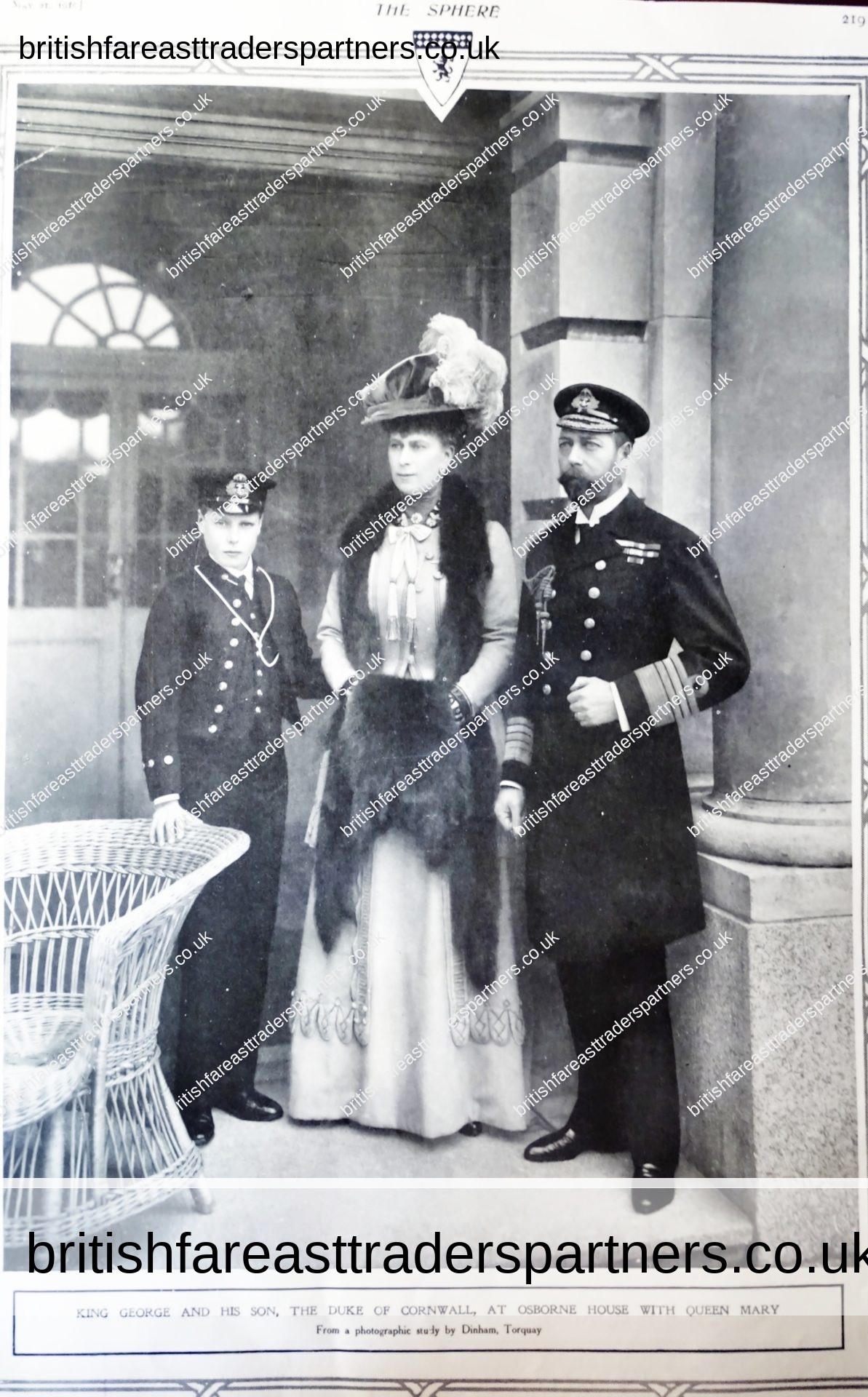 ANTIQUE PHOTOS & IMAGES MAY 21, 1910 THE SPHERE MAGAZINE LONDON, ENGLAND FEATURING: KING GEORGE V AND HIS SON, THE DUKE OF CORNWALL AT OSBORNE HOUSE WITH QUEEN MARY ROYALTY | COLLECTABLES | HISTORY | MEMORABILIA | EPHEMERA
