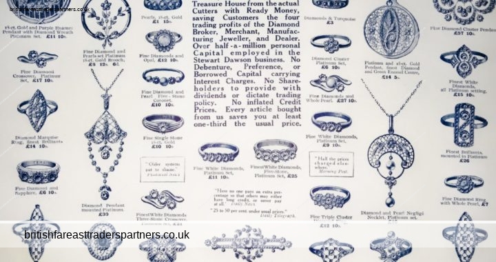 ANTIQUE STEWART DAWSON & COMPANY LTD THE FINEST JEWELLERY HOUSE IN THE WEST END REGENT STREET, LONDON, W. THE SPHERE LONDON JULY 1, 1911 COLLECTABLE  FINE JEWELLERY ADVERTISEMENT ANTIQUES | FINE JEWELLERY  PRINTS | EPHEMERA FASHION | LIFESTYLE