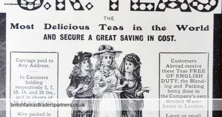 ANTIQUE JULY 27, 1911 UK TEAS Most Delicious Teas in the World UNITED KINGDOM TEA CO LTD. 1 PAUL STREET LONDON PRINT ADVERTISING ON THE SPHERE COLLECTABLES | ADVERTISING COLLECTABLES | TEAS | BEVERAGES | EPHEMERA