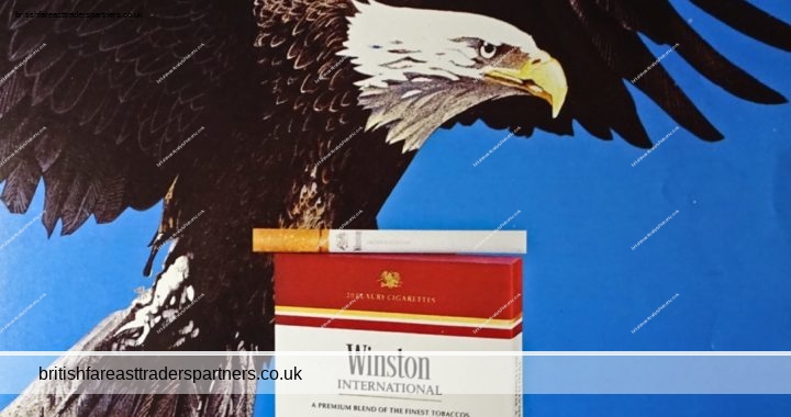 VINTAGE 1980s WINSTON INTERNATIONAL INTERNATIONAL SIZE CIGARETTE AMERICA’S ULTIMATE TASTE CUNARD MAGAZINE ADVERTISING | COLLECTABLE | TOBACCIANA | SMOKING SUPPLIES SHOPPING | BUSINESS | LIFESTYLE | LUXURY PRINTS | EPHEMERA