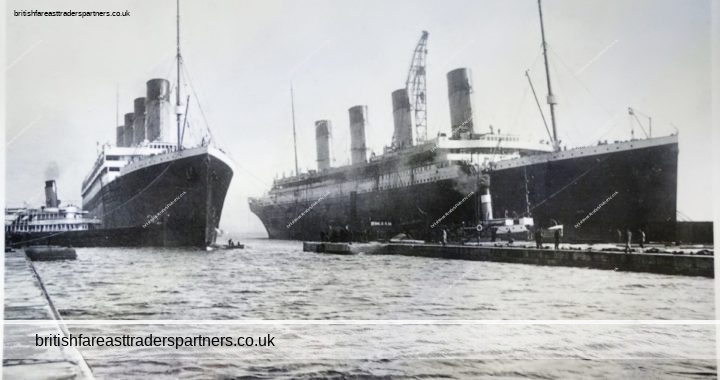 TITANIC AND OLYMPIC THE SISTER SHIPS AT BELFAST WHITE STAR LINE OWNED BY THE INTERNATIONAL MERCANTILE MARINE CO. MAYFAIR CARDS OF LONDON COURTESY OF MAYFAIR PICTURE LIBRARY Collectables > Transportation Collectables > Nautical > Ocean Liners/ Cruise Ships > Titanic/ White Star Line LIFESTYLE | HERITAGE | HISTORY