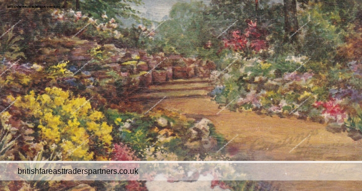 VINTAGE “Aubrietas & Alyssum Rock Gardens, KEW GARDENS” ENGLAND Postcard