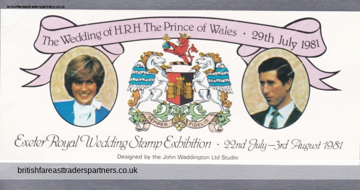 VINTAGE “Exeter Royal Wedding Stamp Exhibition- 1981” WEDDING of DIANA & Charles