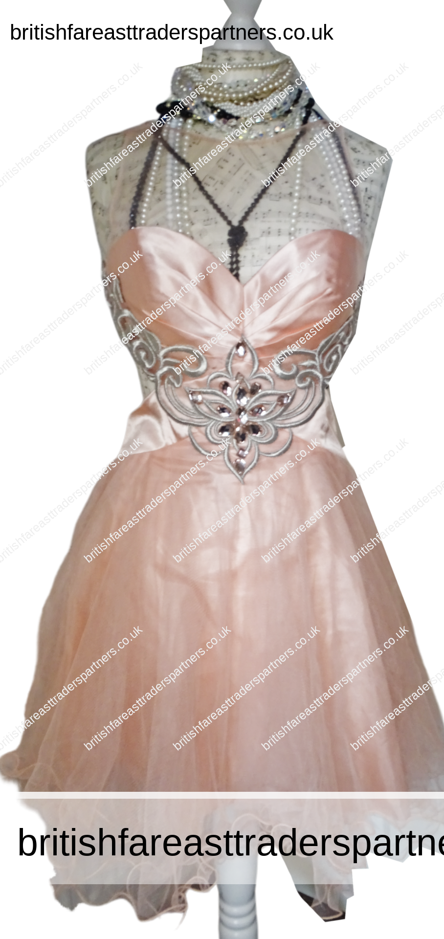 PEACH “FOREVER UNIQUE” BRIDESMAIDS DRESS UK 10 EMBELLISHED & JEWELLED FIT & FLARE CHIFFON CUT-OUT DRESS FASHION | LIFESTYLE | WEDDINGS | PARTY | COCKTAIL