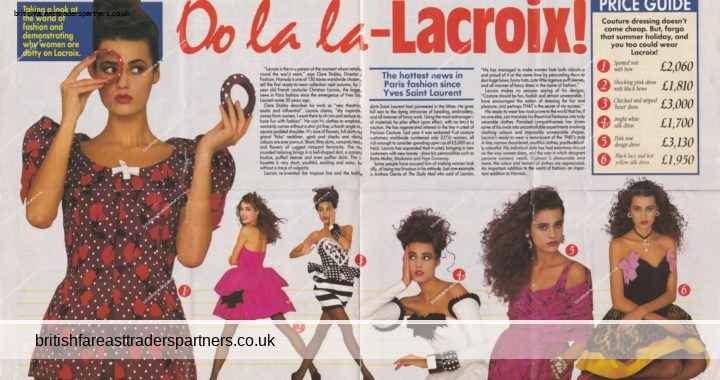 VINTAGE 1988 “Lacroix Women’s COUTURE FASHION” LONDON HARRODS Article Print Ad
