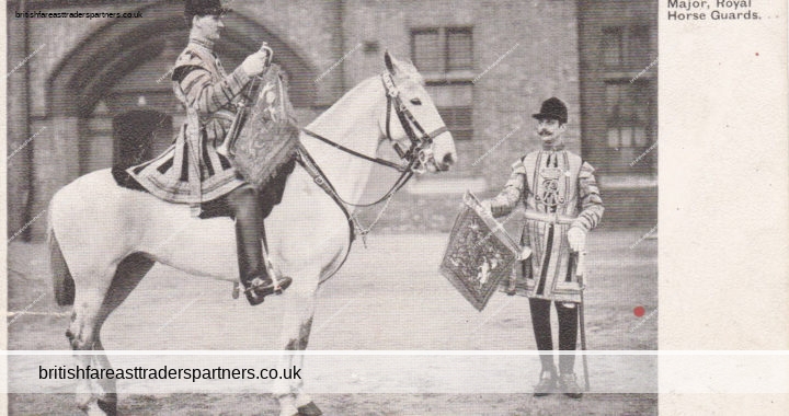 VINTAGE “State Trumpeter and Trumpet Major, Royal Horse Guards” LONDON POSTCARD