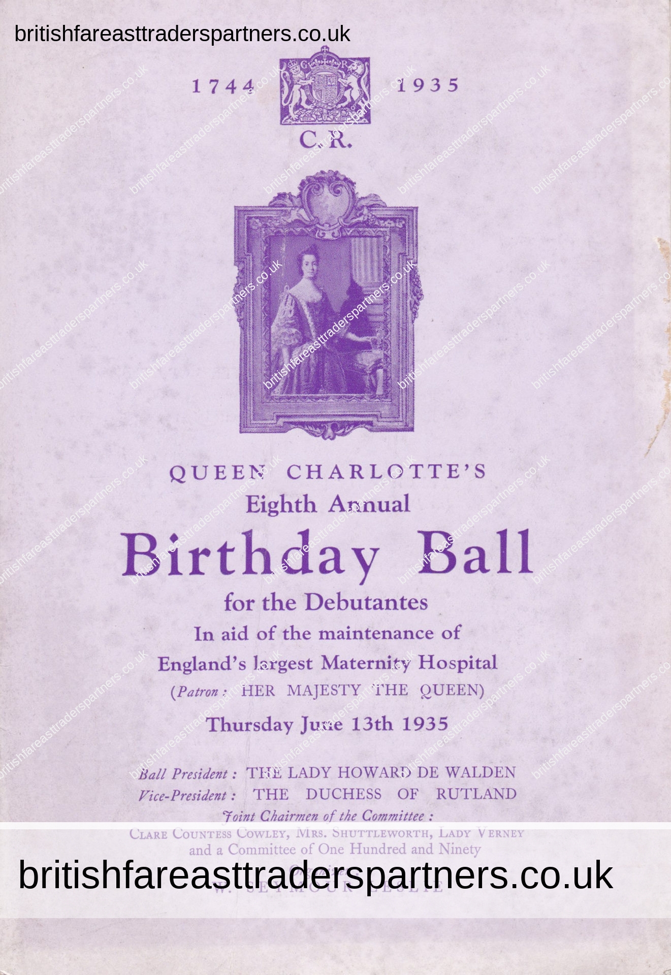 VINTAGE 1935 PROGRAMME “QUEEN CHARLOTTE’S EIGHTH ANNUAL BIRTHDAY BALL FOR THE DEBUTANTES”  COLLECTABLES | PROGRAMMES | LONDON |  BRITISH | SOCIETY | ARISTOCRACY CULTURE | HERITAGE | LIFESTYLE