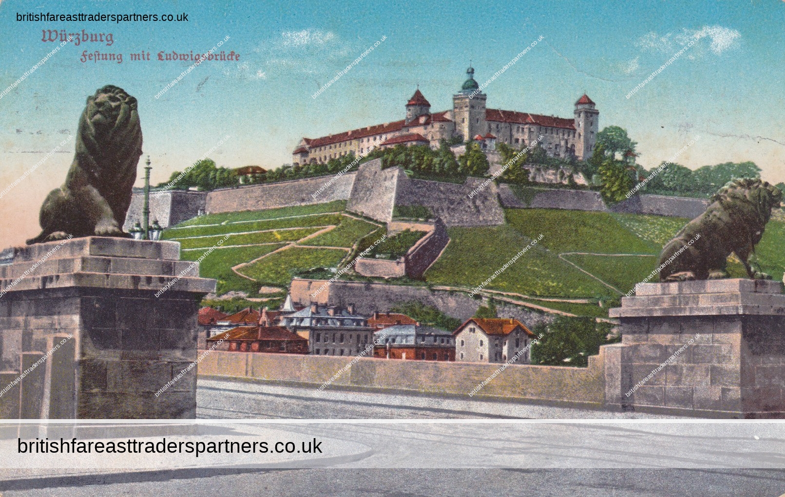 ANTIQUE GERMANY POSTCARD “Würzburg Festung mit Ludwigsbrude” ANTIQUE | GERMANY | TOWNS & CITIES |  HERITAGE | HISTORY