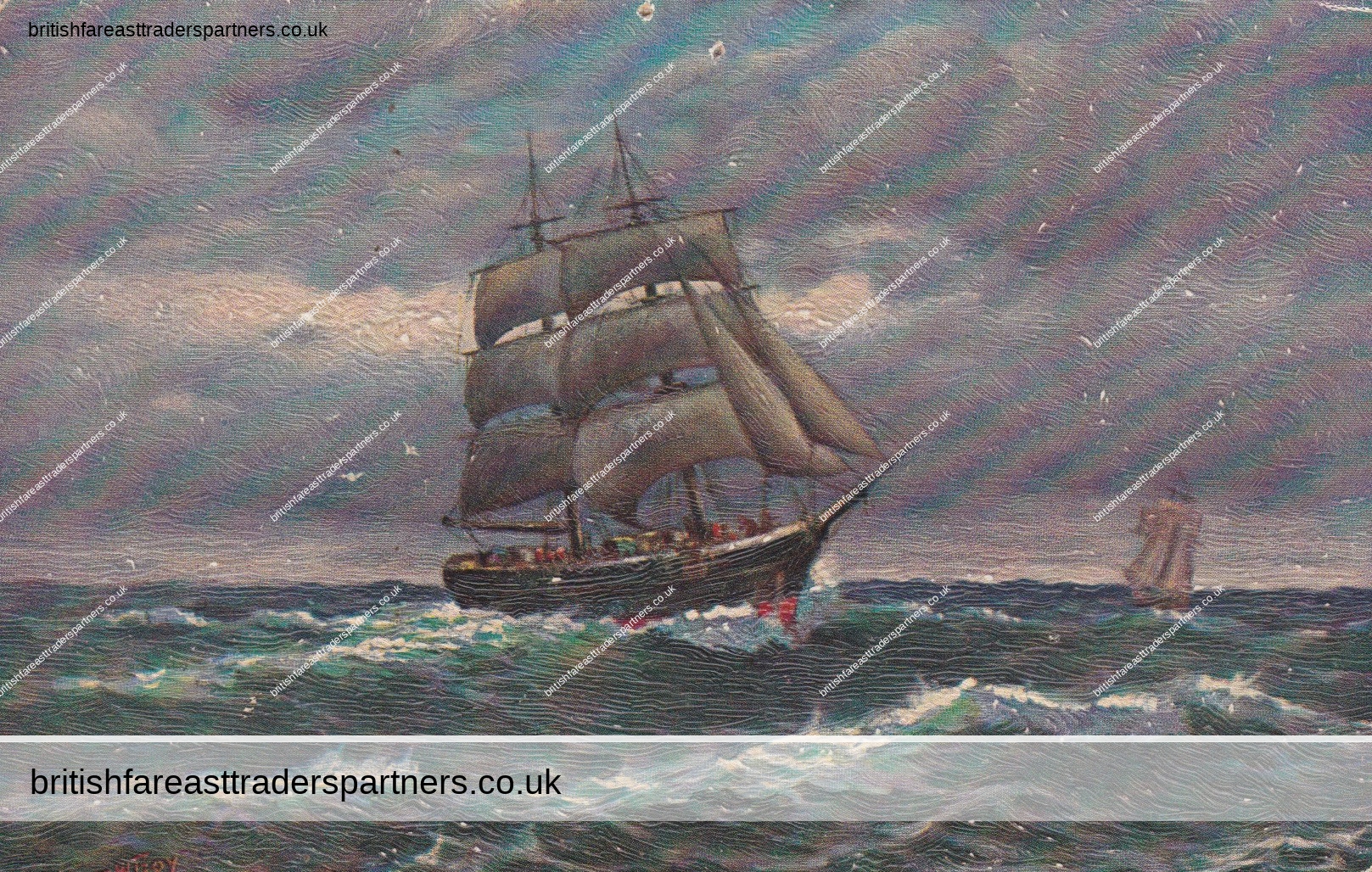 ANTIQUE GERMANY POSTCARD “SAILBOAT / SHIP SEESTUCK MARINE” ANTIQUE | SHIP | SEA | NAUTICAL |  ART | HERITAGE
