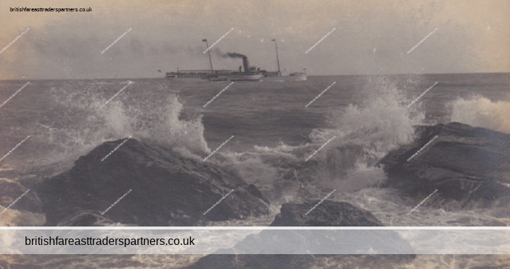 ANTIQUE “SHIP AT SEA, VIEW FROM THE SHORE” SHIP SEASCAPES GERMANY POSTCARD