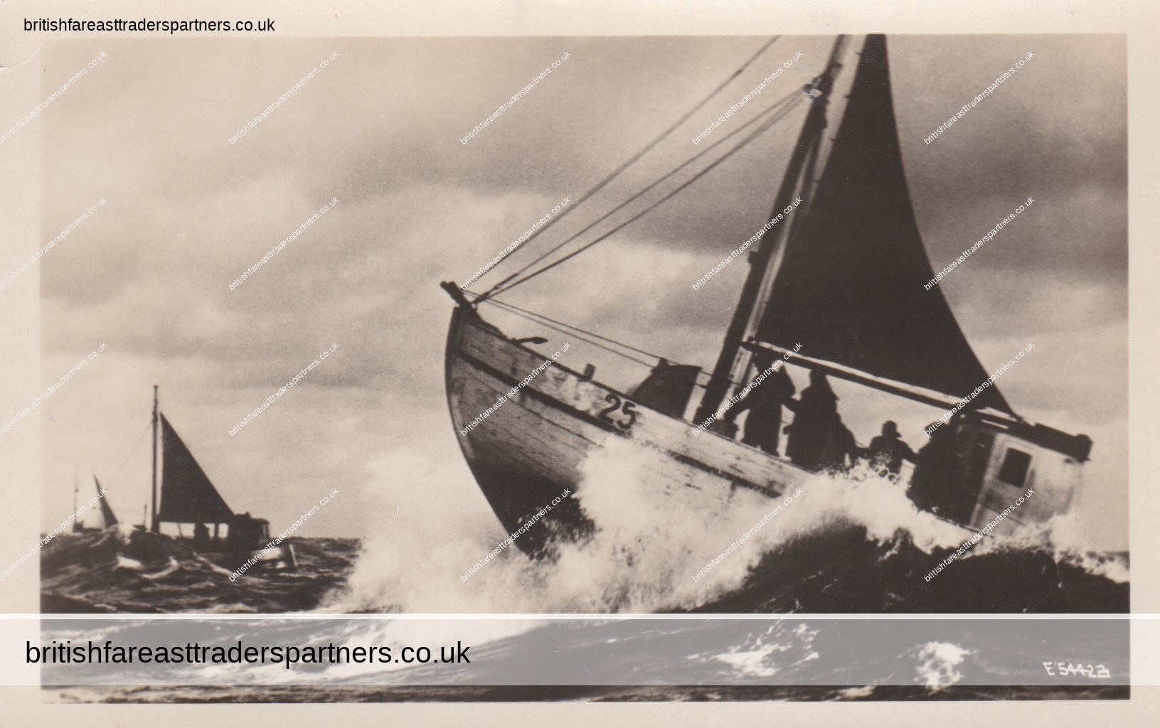 VINTAGE GERMANY PHOTO POSTCARD “Fischkutter im Sturm” COLLECTABLES | VINTAGE | BOATS | SEA | NAUTICAL | HERITAGE