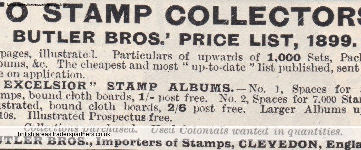 VINTAGE 1936 “BUTLER BROS. Importers of Stamps” ENGLAND U.K Print Ad