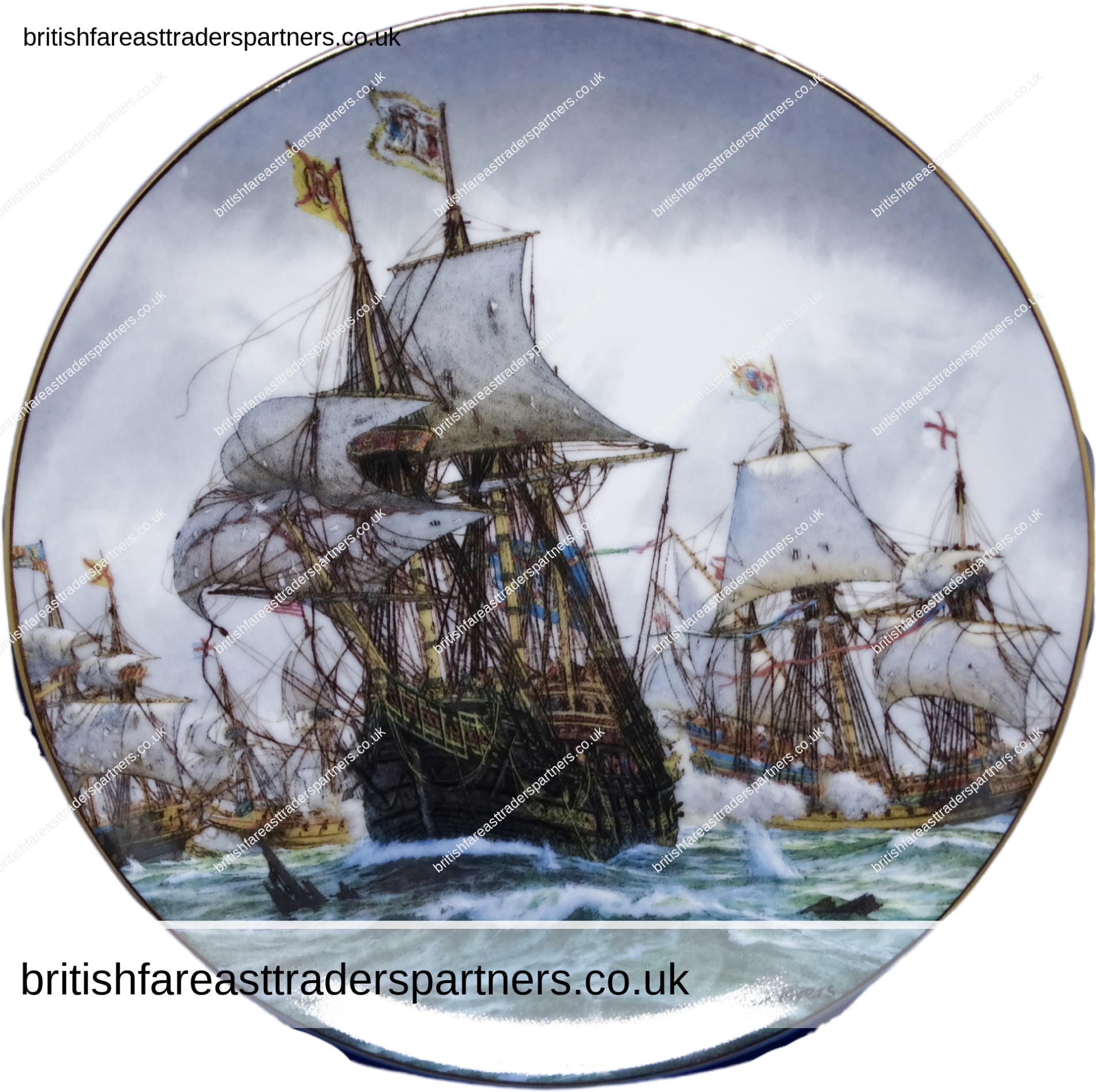 VINTAGE HAMILTON COLLECTION PLATE THE BATTLE OFF GRAVELINES THE SPANISH ARMADA (8TH AUGUST, 1588) “GREAT BRITISH SEA BATTLES” BY MARK MYERS VINTAGE | COLLECTABLES | DECORATIVE PLATES | ENGLISH / ENGLAND  | FINE PORCELAIN | TRANSPORT | SAILING | SHIPS | NAVAL / NAUTICAL / MARITIME |  LIFESTYLE | HERITAGE | HISTORY | CULTURE
