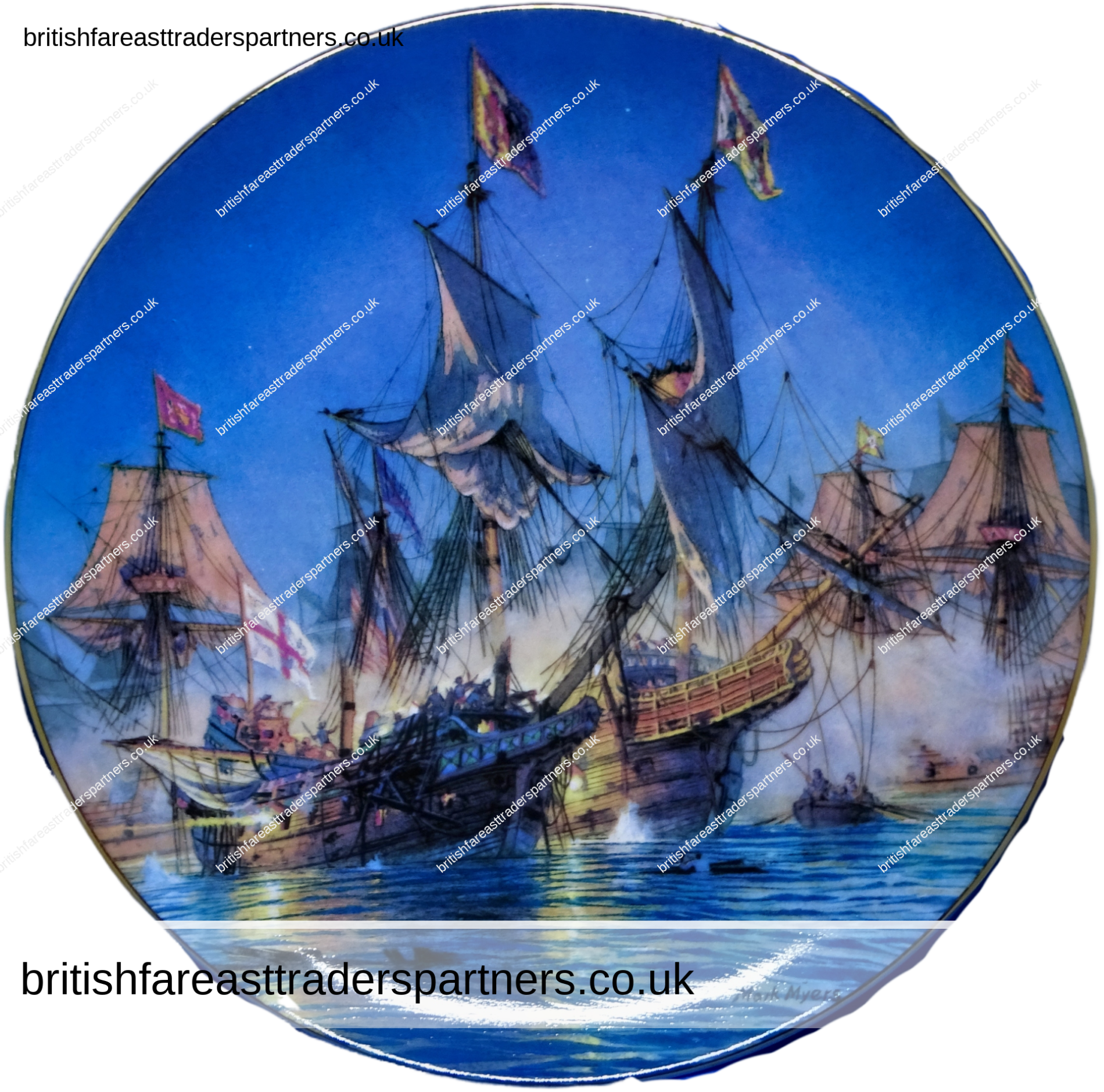 VINTAGE HAMILTON COLLECTION PLATE “GREAT BRITISH SEA BATTLES” BY MARK MYERS VINTAGE | COLLECTABLES | DECORATIVE PLATES | ENGLISH / ENGLAND  | FINE PORCELAIN | TRANSPORT | SAILING | SHIPS | NAVAL / NAUTICAL / MARITIME |  LIFESTYLE | HERITAGE | CULTURE