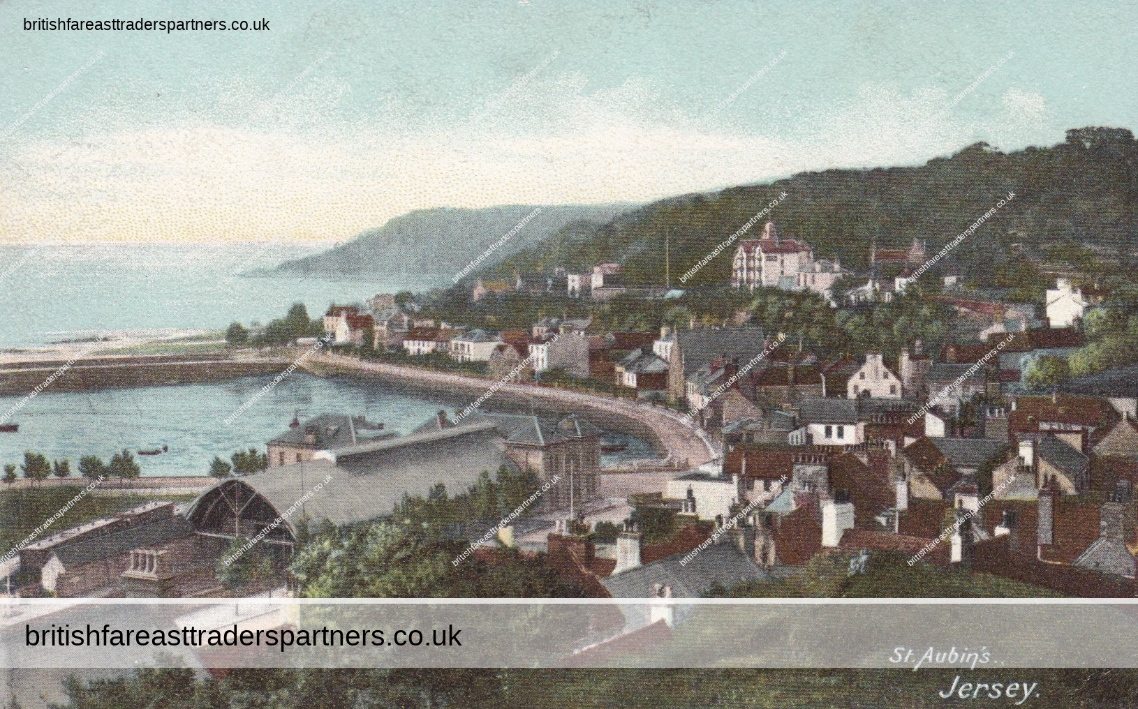 ANTIQUE JERSEY POSTCARD “ST. AUBIN’S, JERSEY, CHANNEL ISLANDS” TOURISM | TRAVEL |  HOLIDAY | CULTURE | HERITAGE | LIFESTYLE