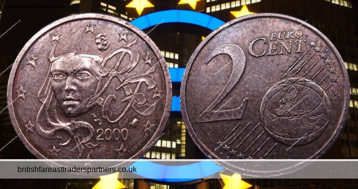 VINTAGE 2000 MARIANNE REPUBLIQUE FRANCAISE 2 EURO CENT COPPER PLATED STEEL COIN