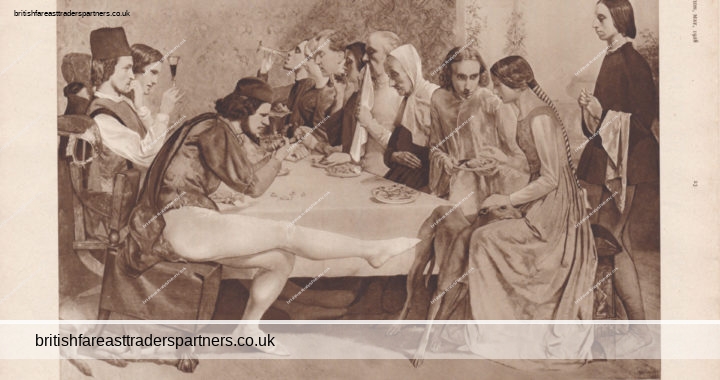 1928 “LORENZO AND ISABELLA” Sir John Millais PICTORIAL EDUCATION Print