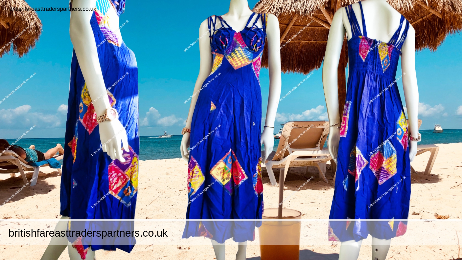 LADIES ‘ INDIGO SUMMER STRAPPY DRESS UK S 8 HAND MADE IN INDONESIA SUMMER | TRAVEL | CASUAL | HOLIDAY | BEACH / RESORT WEAR | FASHION | LIFESTYLE