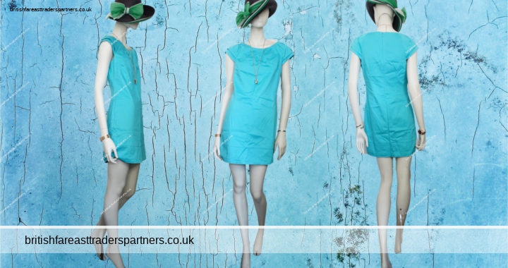 LADIES’ OASIS GREEN AQUA SUMMER  SHIFT DRESS UK 8 EURO 36