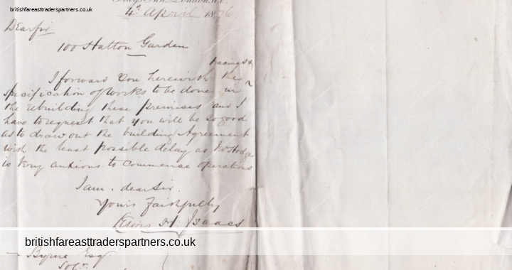 ANTIQUE 1826 GRAY’S INN LONDON Lewis & Isaacs VICTORIAN Handwritten LETTER