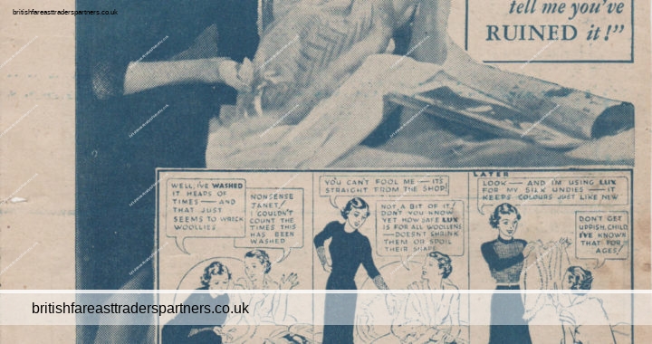 VINTAGE 1934 LUX WASHING UP FABRIC SOAP BRITISH Woman’s Weekly PRINT Ad