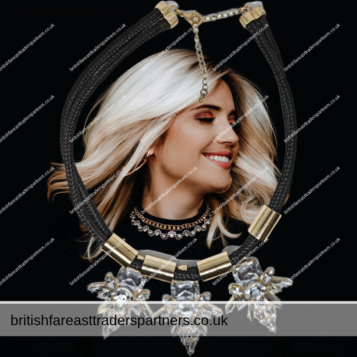 BLACK & GOLD ROPE & GEMS PARTY NECKLACE ICICLE ICE ICE BABY PENDANTS STATEMENT NECKLACE | PARTY JEWELLERY | JEWELLERY | COSTUME JEWELLERY |  | FASHION | LIFESTYLE & CULTURE