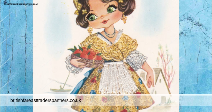 VINTAGE CUTE SPANISH LADY in TRADITIONAL COSTUME Embroidered POSTCARD