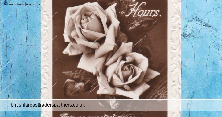 ANTIQUE BIRTHDAY WISHES ROSES Embossed REAL PHOTOGRAPH (RPPC) POSTCARD