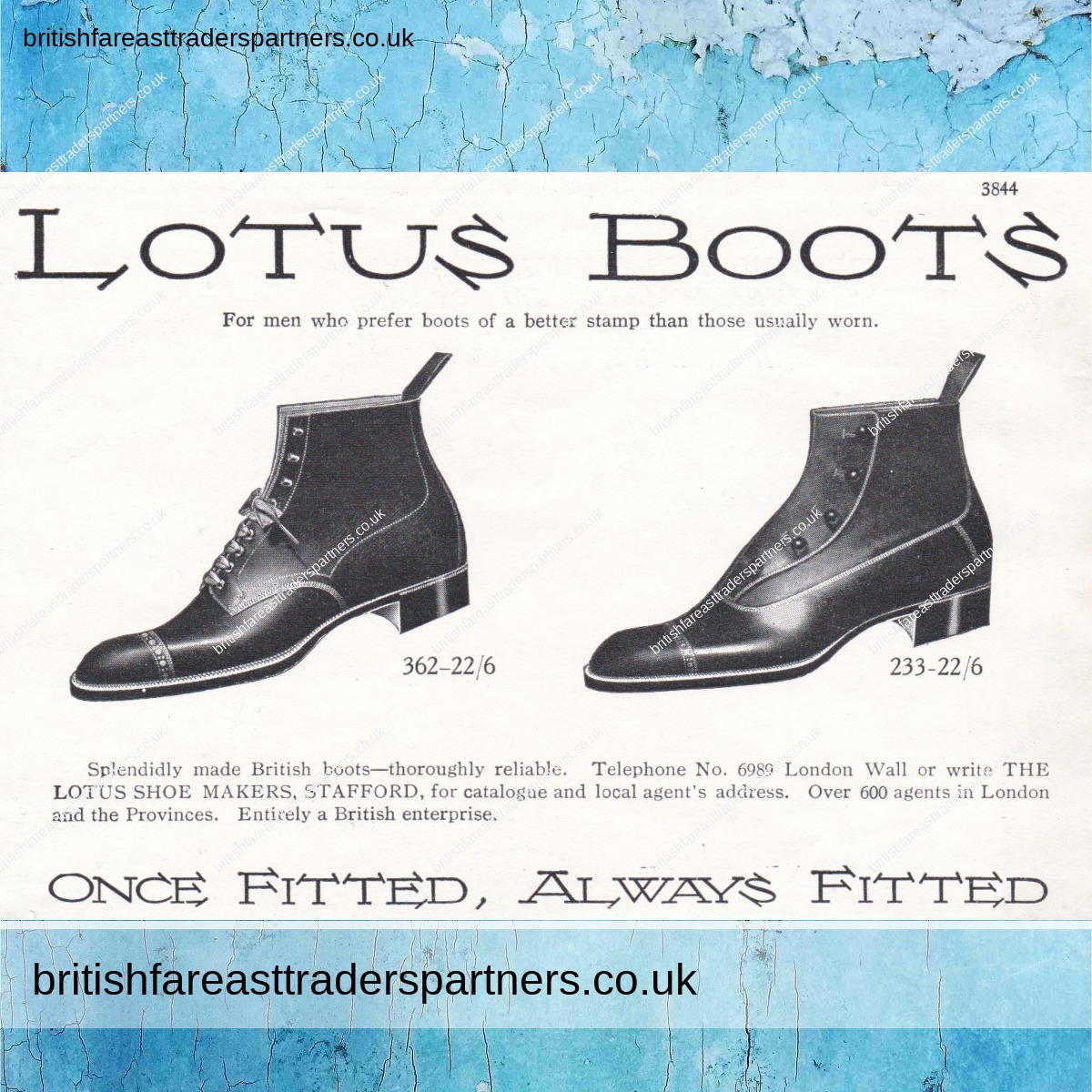 ANTIQUE PRINT ADVERTISING “LOTUS BOOTS BRITISH BOOTS FOR MEN” VINTAGE & ANTIQUES | COLLECTABLES | FASHION | ADVERTISING COLLECTABLES |  PAPER & EPHEMERA | BRITISH FASHION HERITAGE | LIFESTYLE & CULTURE