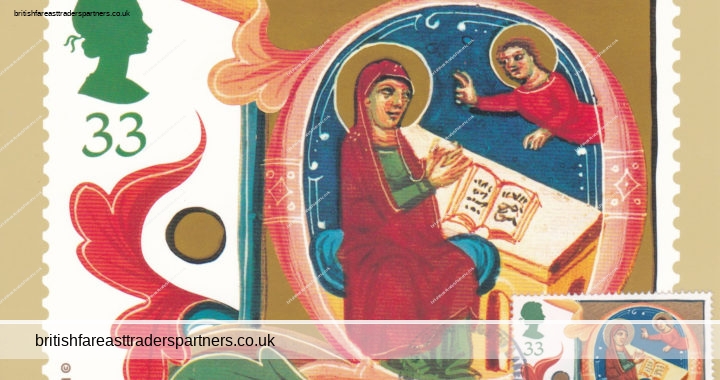 VINTAGE 1991 CHRISTMAS (The Annunciation) ROYAL MAIL STAMP CARD POSTCARD