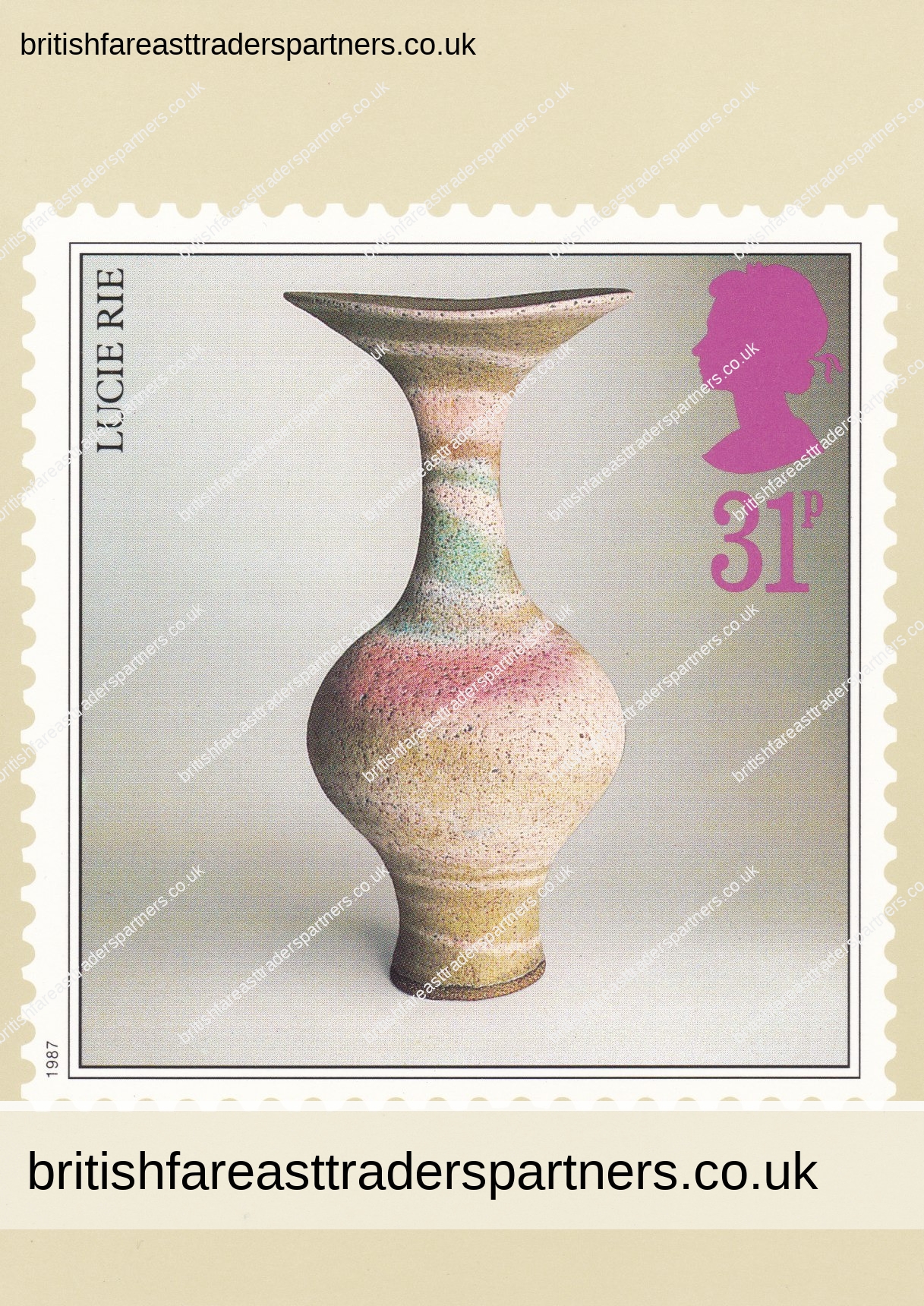 VINTAGE 1987 STUDIO POTTERY LUCIE RIE Post Office Picture Card Series POSTCARD