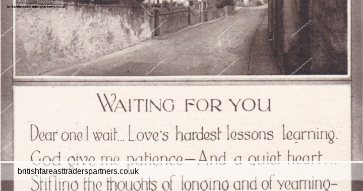 VINTAGE A THOUGHT FOR THE QUIET HOUR ‘WAITING FOR YOU’ PATIENCE STRONG POSTCARD